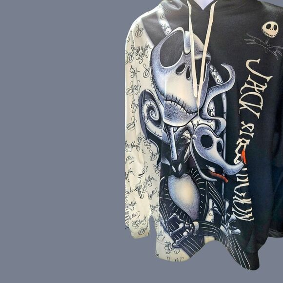 JACK SKELLINGTIN & SALLY Oversized Plus Size Pullover Skull, Graphic Hoodie XXXL - Picture 12 of 16